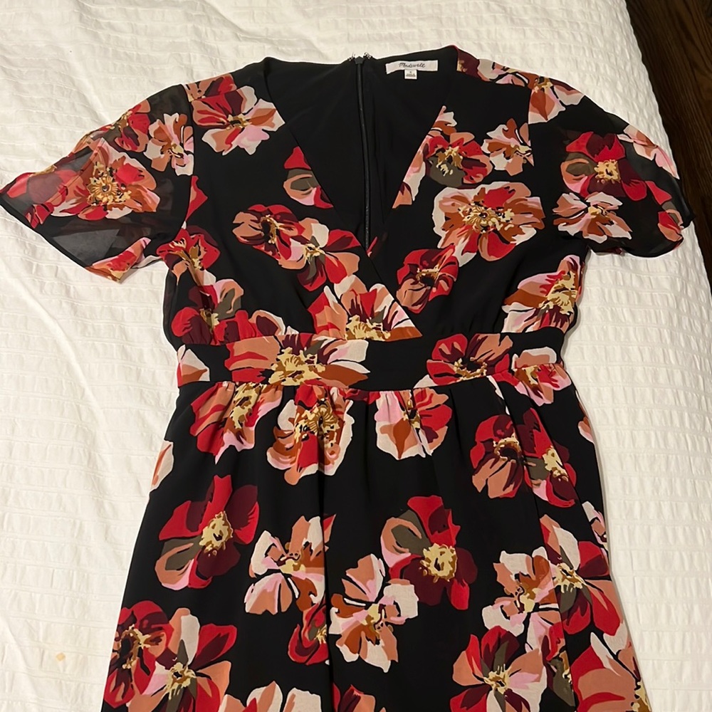Madewell Floral Short Sleeve Dress